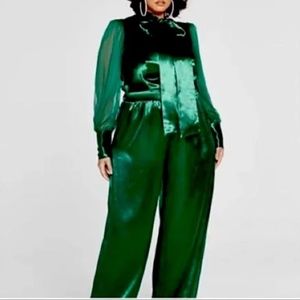 Patrick Starrr by Fashion to Figure green Jumpsuit. New with tags. Size 2